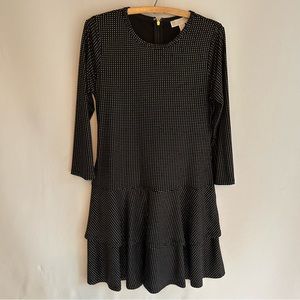 Michael Kors ~new Metallic Dot Double Tiered Dress in Medium